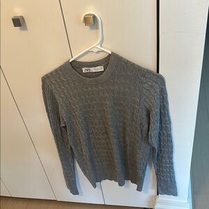 Zara Charcoal Cable Knit Pullover